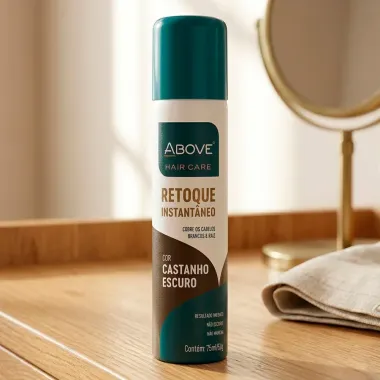 Retoque Instant&acirc;neo de Raiz Above Hair Care Cor Castanho Escuro Spray 75ml
