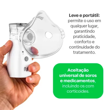 Inalador Nebulizador Mesh Port&aacute;til Multi Sa&uacute;de Easy Flow USB Recarreg&aacute;vel HC150 1 Unidade