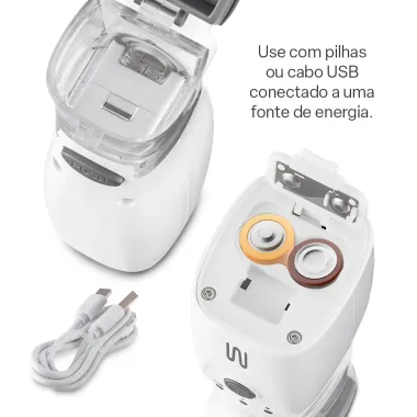 Inalador Nebulizador Mesh Port&aacute;til Multi Sa&uacute;de Easy Flow USB Recarreg&aacute;vel HC150 1 Unidade