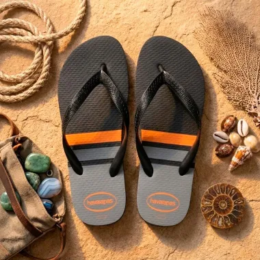 Sand&aacute;lia Havaiana Color Essencial Preto e Cinza Tamanho 41/42 1 Par