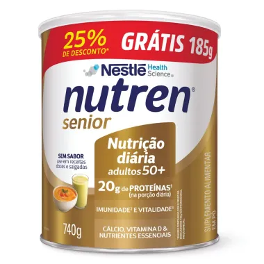 Suplemento Alimentar Nutren S&ecirc;nior 50+ Sem Sabor 740g - Gr&aacute;tis 185g