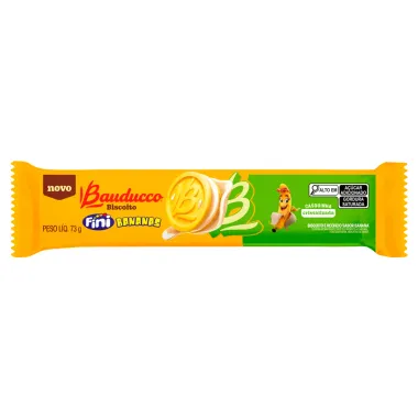 Biscoito Bauducco Fini Bananas Recheado Sabor Banana Casquinha Cristalizada 73g