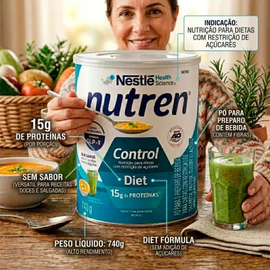 Nutren Control Diet Sem Sabor com 15g de Prote&iacute;na 740g