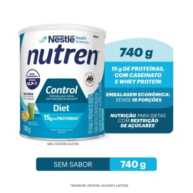 Nutren Control Diet Sem Sabor com 15g de Prote&iacute;na 740g
