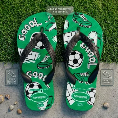 Sand&aacute;lia Havaianas Kids Athletic Verde e Preto P&aacute;tria Tamanho 29/30 1 Par