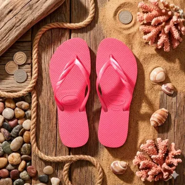 Sand&aacute;lia Havaiana Fantasia II Rosa Flux Tamanho 37/38 1 Par
