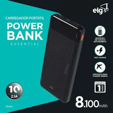 Carregador Port&aacute;til Elg Power Bank 8.100mAh 1 Unidade