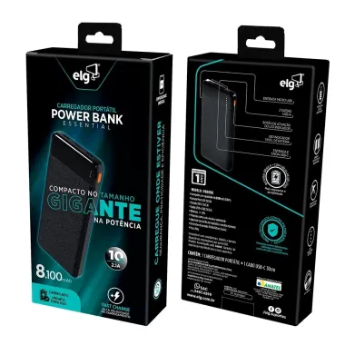 Carregador Port&aacute;til Elg Power Bank 8.100mAh 1 Unidade