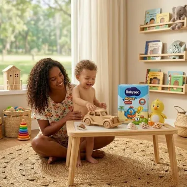 Fralda Babysec Shortinho Praia e Piscina Tamanho P/M com 9 Unidades Descart&aacute;veis