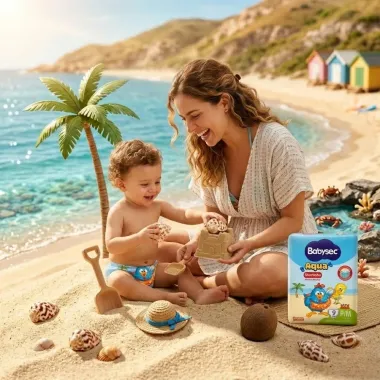 Fralda Babysec Shortinho Praia e Piscina Tamanho P/M com 9 Unidades Descart&aacute;veis