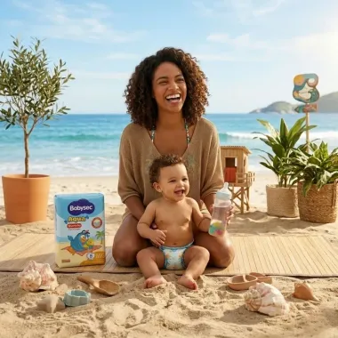 Fralda Babysec Aqua Shortinho Praia e Piscina Tamanho M/G Pacote com 8 Fraldas Descart&aacute;veis
