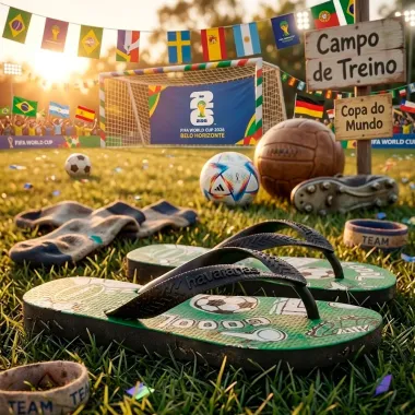 Sand&aacute;lia Havaianas Kids Athletic Verde e Preto P&aacute;tria Tamanho 27/28 1 Par