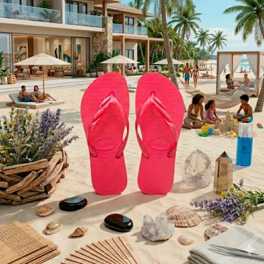 Sand&aacute;lia Havaianas Fantasia II Rosa Tamanho 35/36 1 Par