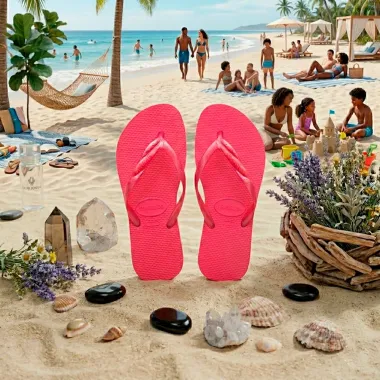 Sand&aacute;lia Havaianas Fantasia II Rosa Tamanho 35/36 1 Par