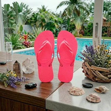 Sand&aacute;lia Havaianas Fantasia II Rosa Tamanho 35/36 1 Par