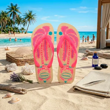 Sand&aacute;lia Havaianas Top Summer Vibes Butt/Rosa Tamanho 35/36 1 Par