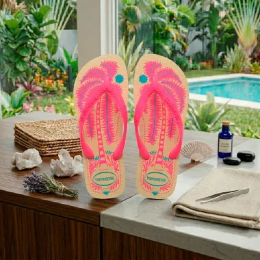 Sand&aacute;lia Havaianas Top Summer Vibes Butt/Rosa Tamanho 35/36 1 Par