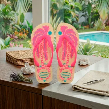 Sand&aacute;lia Havaianas Top Summer Vibes Butt/Rosa Tamanho 35/36 1 Par