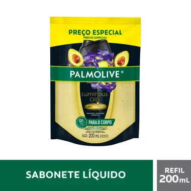 Sabonete L&iacute;quido Corporal Palmolive Luminous Oils Abacate e &Iacute;ris Refil 200ml
