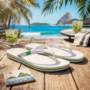 Sand&aacute;lias Havaianas Brasil Light Branco Tamanho 37/38 1 Par