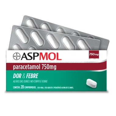 AspMol 750mg com 20 Comprimidos