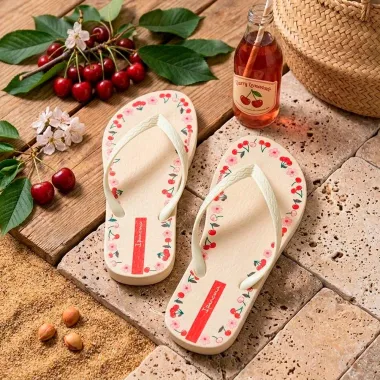 Chinelo Ipanema Day Feminino Bege e Vermelho Tamanho 37/38 1 Par