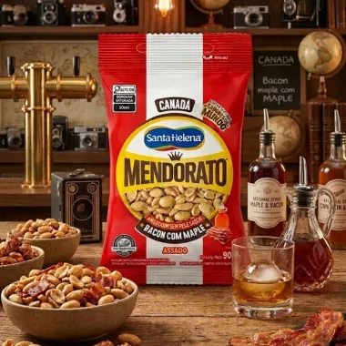 Amendoim sem Pele Santa Helena Mendorato Canad&aacute; Bacon com Maple 90g
