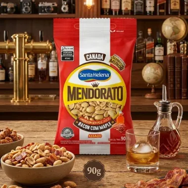 Amendoim sem Pele Santa Helena Mendorato Canad&aacute; Bacon com Maple 90g