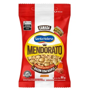 Amendoim sem Pele Santa Helena Mendorato Canad&aacute; Bacon com Maple 90g