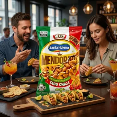 Amendoim sem Pele Santa Helena Mendorato M&eacute;xico Taco Chilli 90g