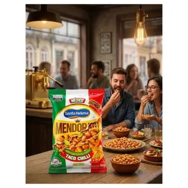 Amendoim sem Pele Santa Helena Mendorato M&eacute;xico Taco Chilli 90g