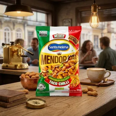Amendoim sem Pele Santa Helena Mendorato M&eacute;xico Taco Chilli 90g