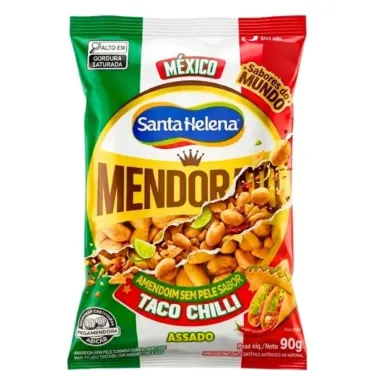 Amendoim sem Pele Santa Helena Mendorato M&eacute;xico Taco Chilli 90g