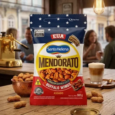 Amendoim sem Pele Santa Helena Mendorato EUA Buffalo Wings 90g
