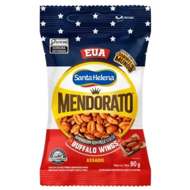 Amendoim sem Pele Santa Helena Mendorato EUA Buffalo Wings 90g