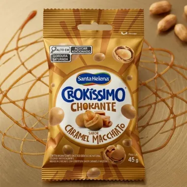 Amendoim Doce Santa Helena Crok&iacute;ssimo Crokante Caramel Macchiato 45g