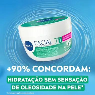 NIVEA Creme Facial Ultra Leve Controle de Oleosidade 7 em 1 100g