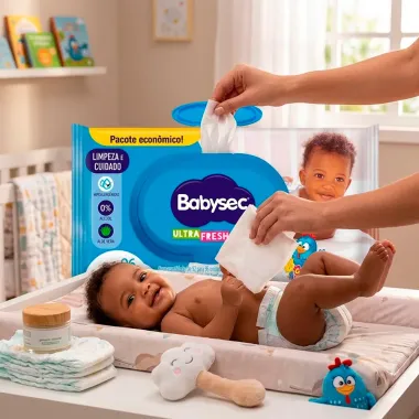 Toalhas Umedecidas BabySec Ultra Fresh com Aloe Vera 96 Unidades