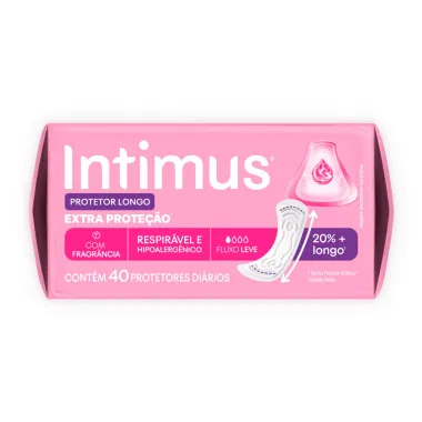 Protetor Di&aacute;rio Intimus Longo Extra Prote&ccedil;&atilde;o Fluxo Leve com Fragr&acirc;ncia 40 Unidades