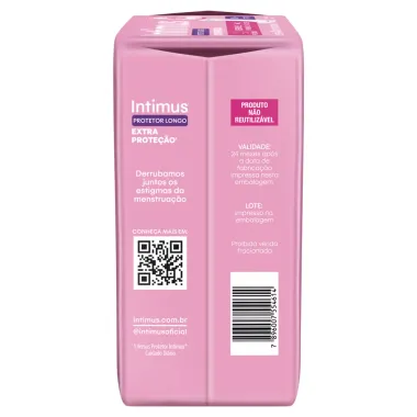 Protetor Di&aacute;rio Intimus Longo Extra Prote&ccedil;&atilde;o Fluxo Leve com Fragr&acirc;ncia 40 Unidades