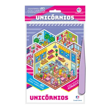 Cen&aacute;rios 3D para Montar Unic&oacute;rnios Ciranda Cultural com Adesivos
