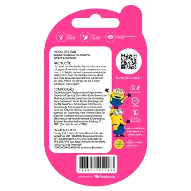 Hidratante Labial Beta Illumination's Minions Banana Sem Cor FPS 6 9,5g