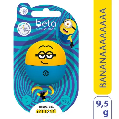 Hidratante Labial Beta Illumination's Minions Banana Sem Cor FPS 6 9,5g