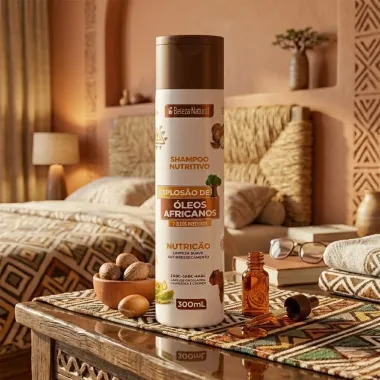 Shampoo Nutritivo Beleza Natural Explos&atilde;o de &Oacute;leos Africanos Nutri&ccedil;&atilde;o 300ml
