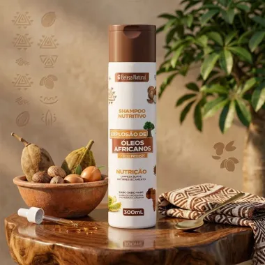 Shampoo Nutritivo Beleza Natural Explos&atilde;o de &Oacute;leos Africanos Nutri&ccedil;&atilde;o 300ml