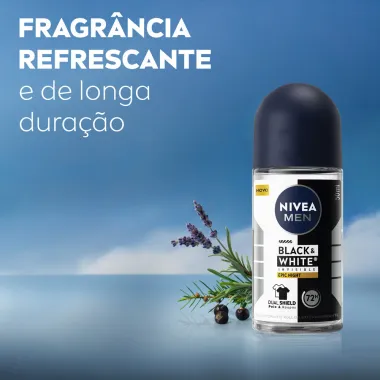 Desodorante Nivea Men Roll-on Black White Invisible Epic Night Antitranspirante 72h 50ml