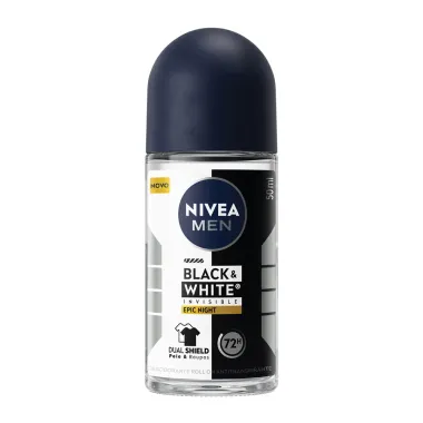 Desodorante Nivea Men Roll-on Black White Invisible Epic Night Antitranspirante 72h 50ml