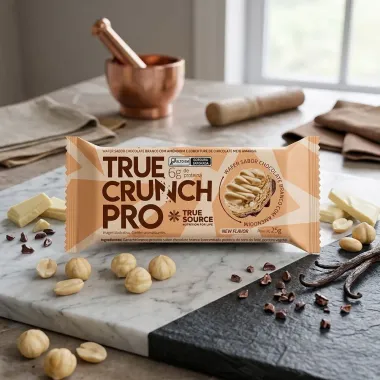 Wafer True Crunch Pro Sabor Chocolate Branco com Amendoim com 6g de Prote&iacute;na 25g