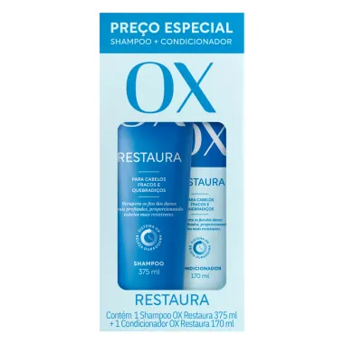 Kit OX Restaura Shampoo 375ml e Condicionador 170ml Pre&ccedil;o Especial