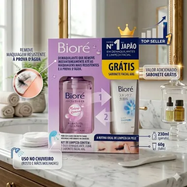 Kit de Limpeza Facial Bior&eacute; &Oacute;leo Demaquilante 230ml e Ganhe Sabonete Facial 60g